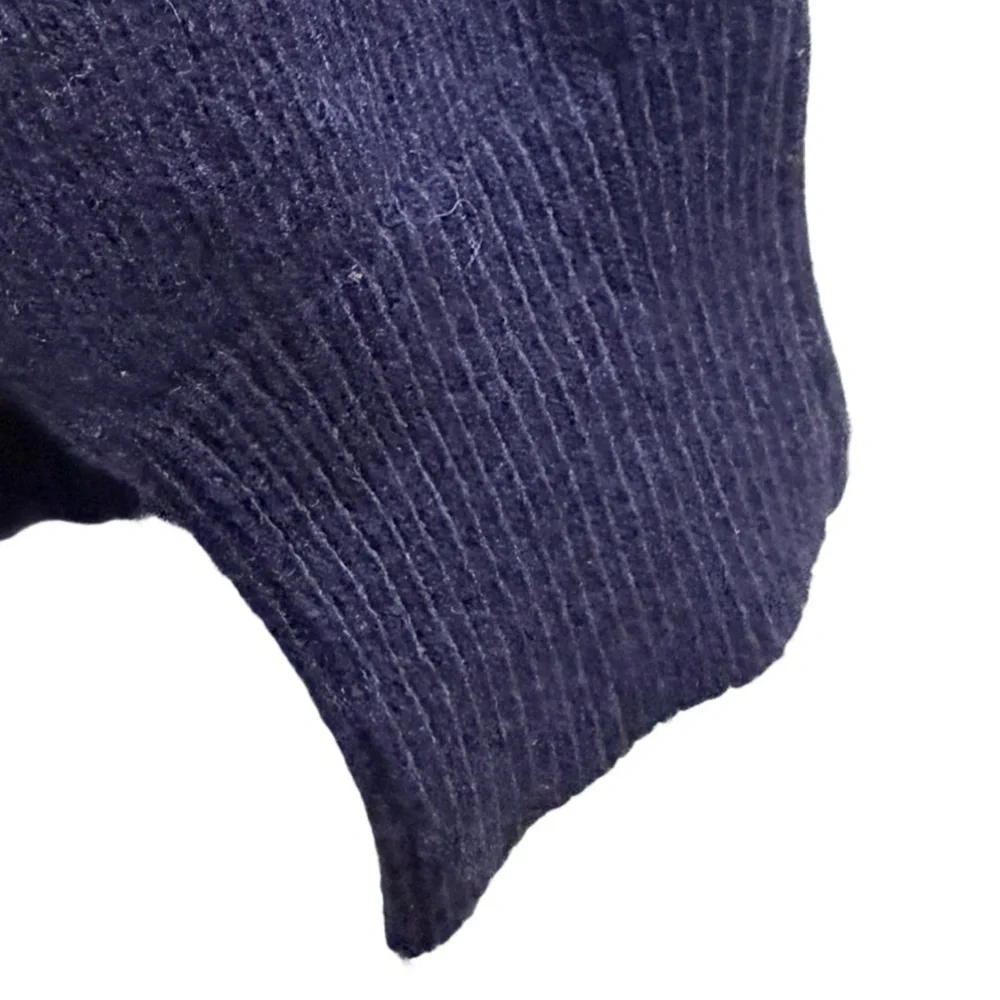 J. CREW Shawl-collar Sweater in Supersoft Lambswool Navy Blue Size Large
